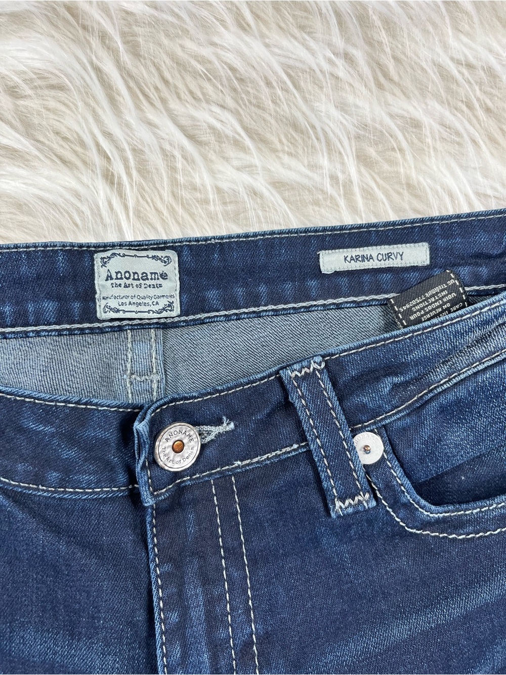 Anoname Jeans 32x32 Mid Rise Bootcut Dark Wash - Picture 3 of 7